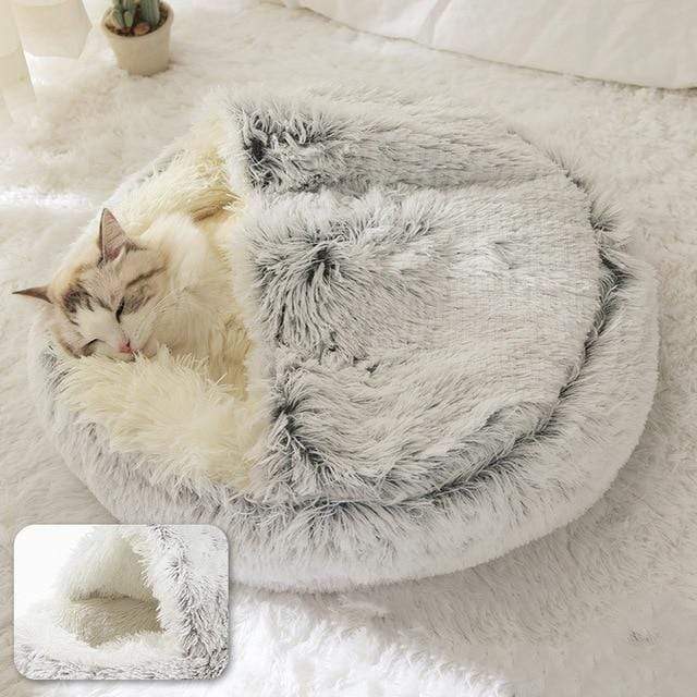 Fluffy Plush Cave Cat Bed CraveStore