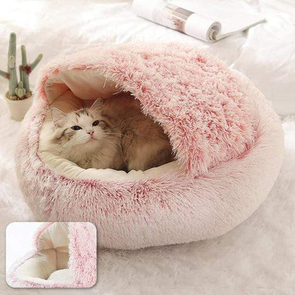 Fluffy Plush Cave Cat Bed CraveStore